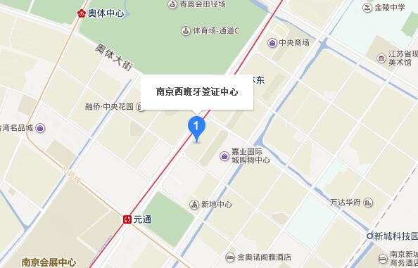 西班牙南京签证中心地图