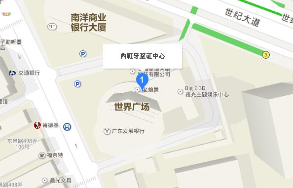 西班牙驻上海签证中心地图